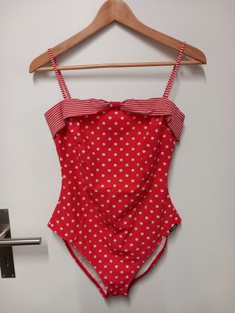 Lidea Badeanzug Retro Vintage Gr.42 / Cup C rot weiss
