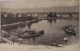 GENÈVE - Jardin Anglais - Bateaux à vapeur - 1919