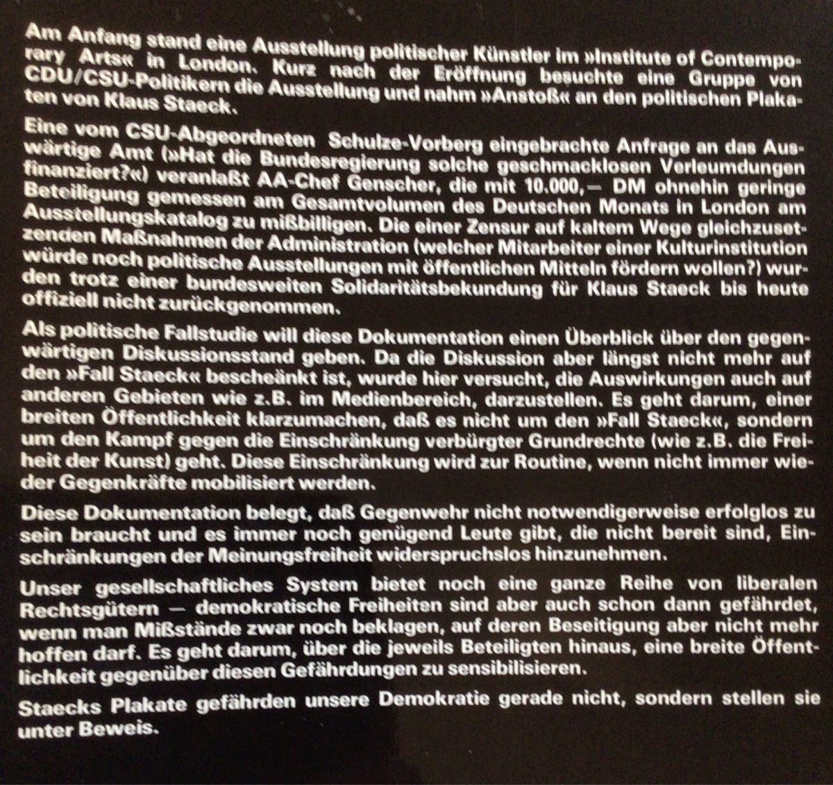 Bücher: Darf Kunst politisch sein? - Der Fall Staeck BRD 1975 – Neu (gemäss Beschreibung) aus Ennetbaden von Nab2012 4