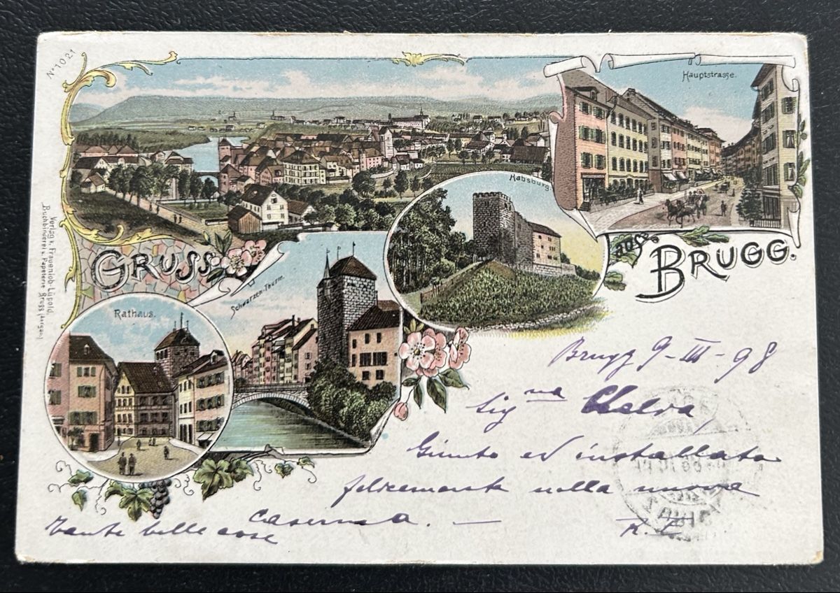 Cartoline postali: Gruss aus Brugg Litho  – Usato da Horw venduto da Tellbub