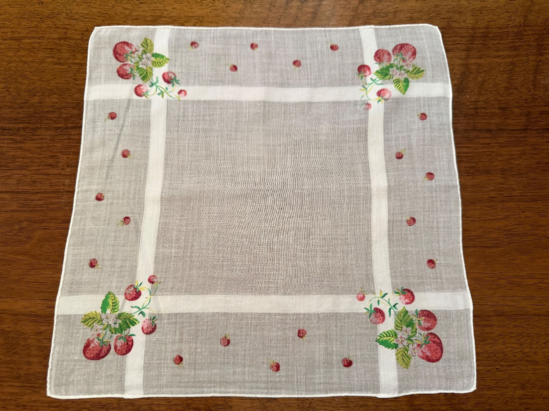 Altro in  Abbigliamento & Accessori: Taschentuch, Weiss mit Erdbeeren30x30cm – Usato da Erstfeld venduto da Mario_boe0
