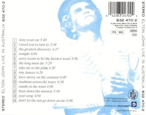 CD: Live in Sydney - Elton John – Usato da Unterbäch venduto da kolbar 1