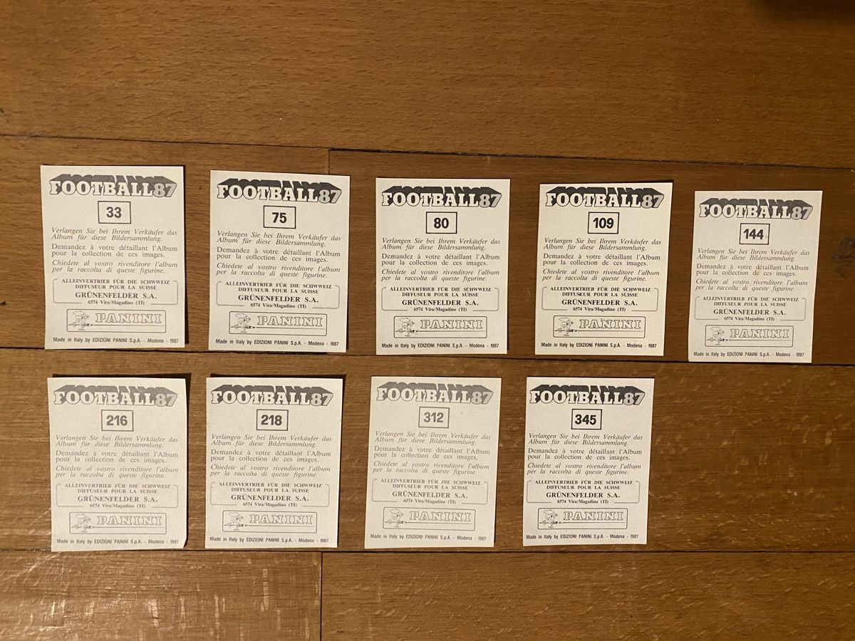 Panini Sammelbilder & Trading cards: Football87 Panini 9 Stk. – Neu (gemäss Beschreibung) aus Zürich von TruudiT 1
