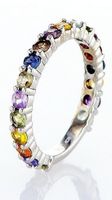 1.53ct Alliance Saphir Ring 14K Weissgold
