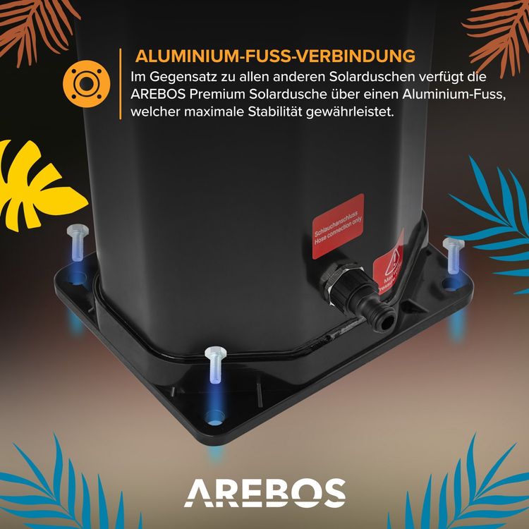 AREBOS Solardusche 60 Liter 228 cm mit Bodenplatte Kaufen auf