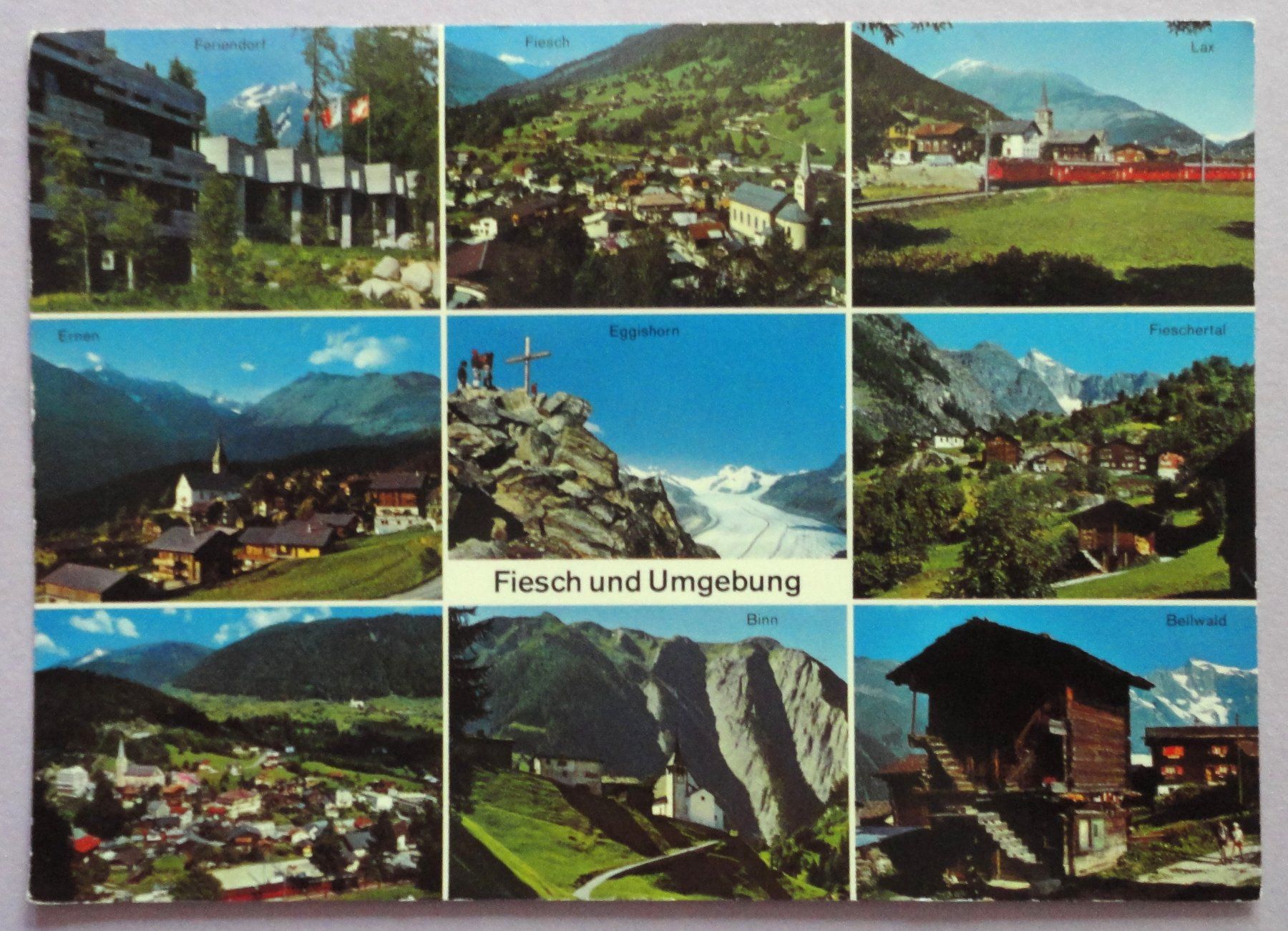 Cartoline postali: Fiesch und Umgebung, Wallis – Usato da Fétigny venduto da Billy2miny
