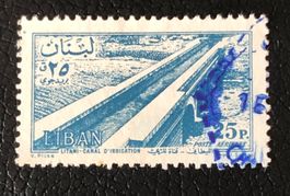 Briefmarken aus Libanon Litani-Bewässerungskanal GESTEMPELT 