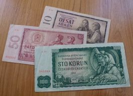 Lot ++ 3 alte Banknoten aus CSSR ab 1960