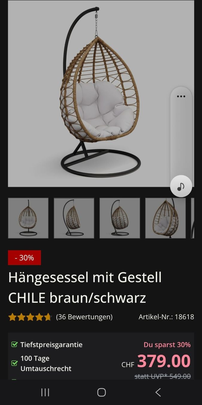 Gartenhängesitze: 2x Hängesessel mit Gestell – Gebraucht aus Winterthur von cor_vjp2