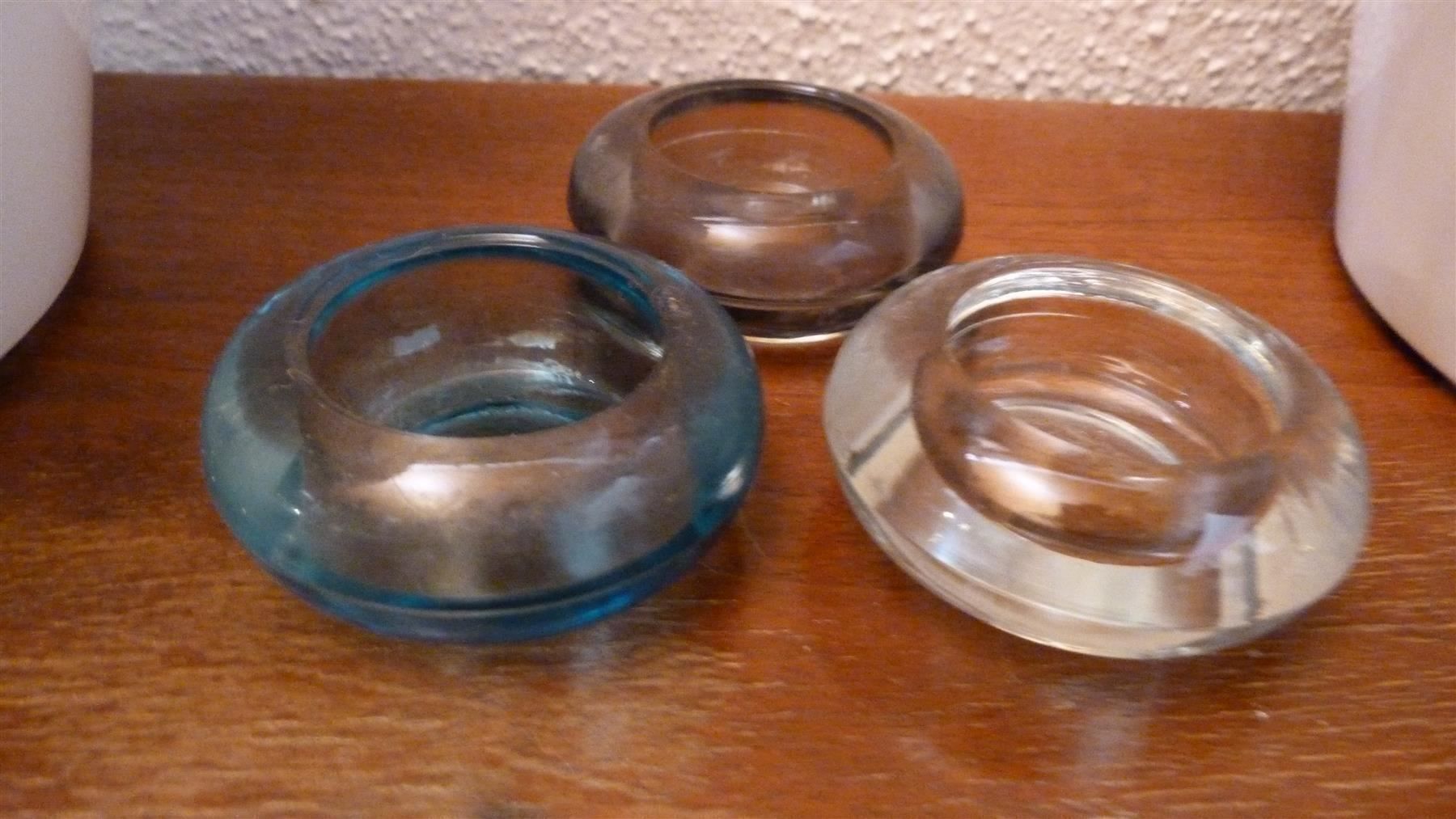 Kerzenständer: 3 Teelichthalter aus Glas %% – Gebraucht aus Nunningen von Ave51 1