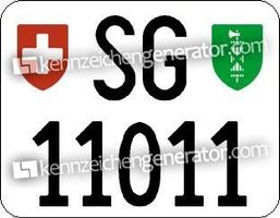 Kontrollschild SG11011 für Motorrad