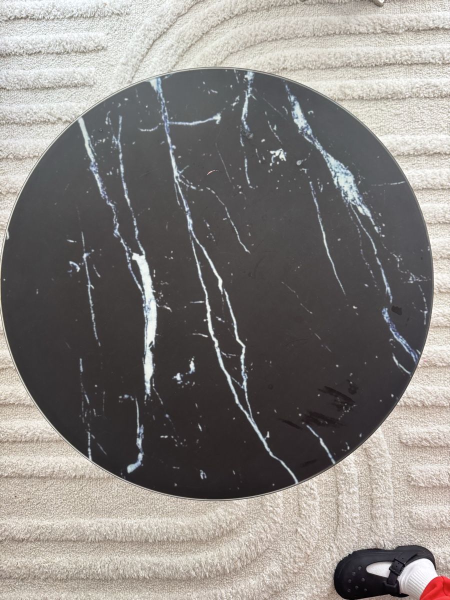 Tavoli: Round Coffee Table Black Marble Look Metal Frame – Usato da Zürich venduto da hau_k5rl 1