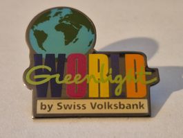 vintage   Swiss Volksbank  Greenlight World     -   Pin