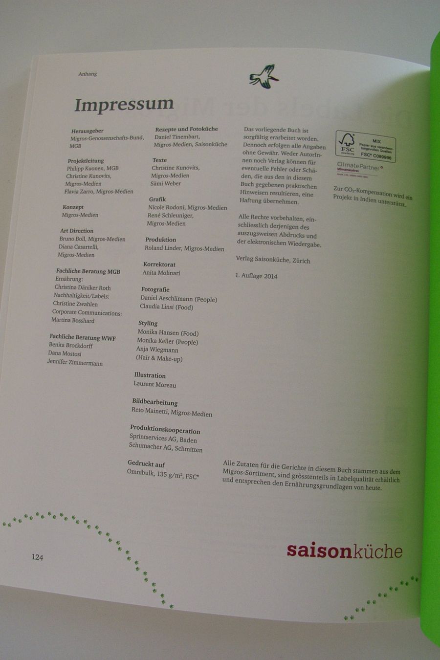 Libri: GREEN GOURMET MIGROS KINDER KOCHBUCH mit WWF – Usato da Zürich venduto da splux 1