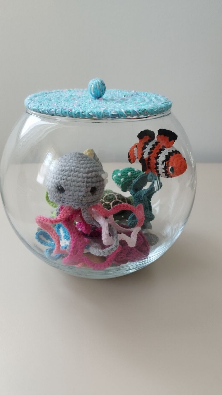 Toutes les décorations: Crocheted Aquarium Decor Glass Bowl Handmade – Neuf avec emballage d'origine à Arnex-sur-Orbe par can_97vn 2