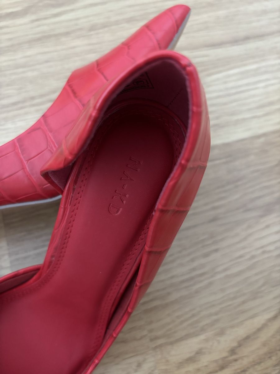 Na-kd Scarpe da donna: NA-KD Pumps rot Kroko-Optik Gr. 37,5  – Nuovo (secondo la descrizione) da Tann venduto da Dina.q 3