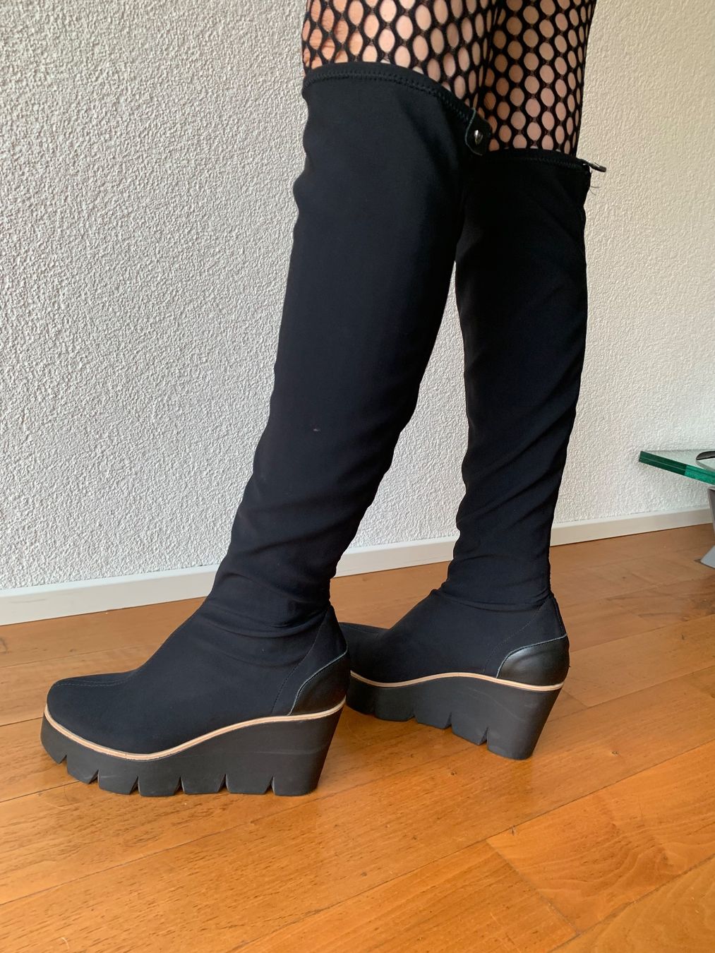 Scarpe da donna: Black Fabric Platform Boots – Usato da Rüschlikon venduto da Brixen07 3