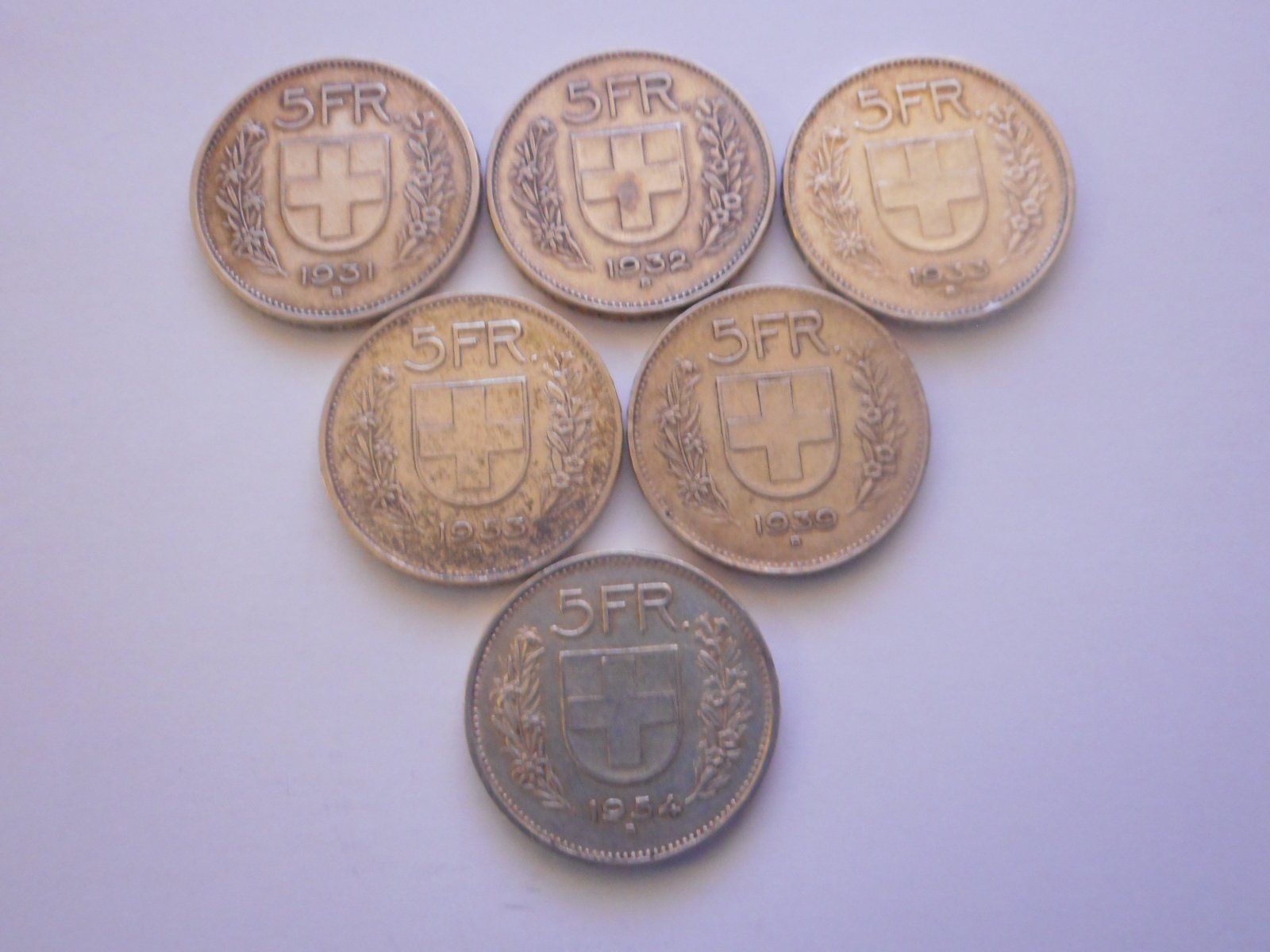 Toutes les monnaies: 6 x 5 Fr. silber – D'occasion à Kriegstetten par pizlad2010