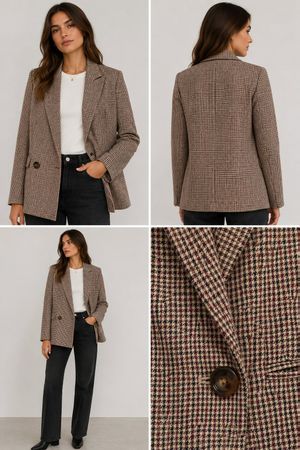 Stylischer Blazer im Karomuster – Perfekt für den Herbst!