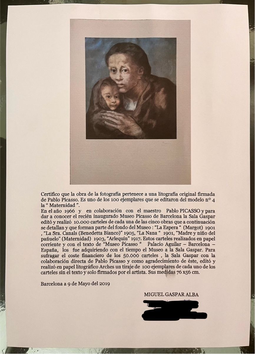 Grafica & Litografie: Pablo Picasso, Maternité (handsigned) – Usato da Cadempino venduto da RVA2301 9