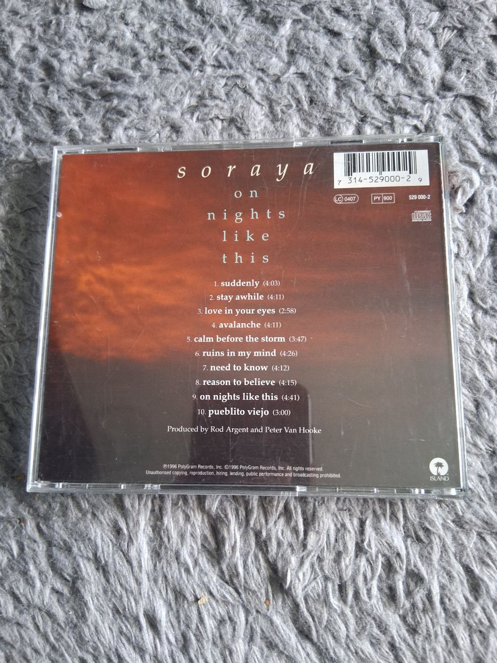 CDs: SORAYA     ON NIGHTS LIKE THIS      CD – D'occasion à Wetzikon ZH par Ramones01 1