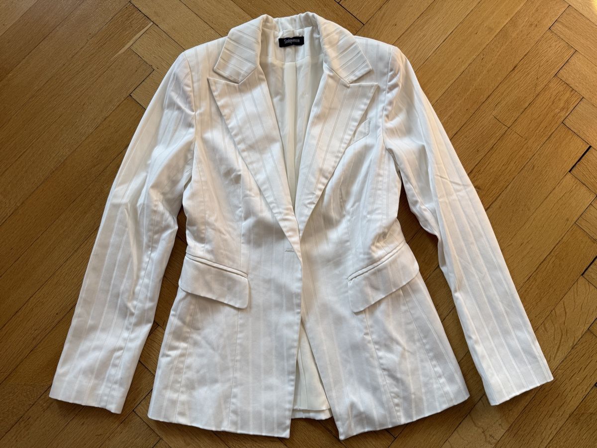 Jacken: Veste blanche de tailleur / blazer rayé Sinequanone T.38 – Gebraucht aus Lausanne von Stephaniesdressing 4