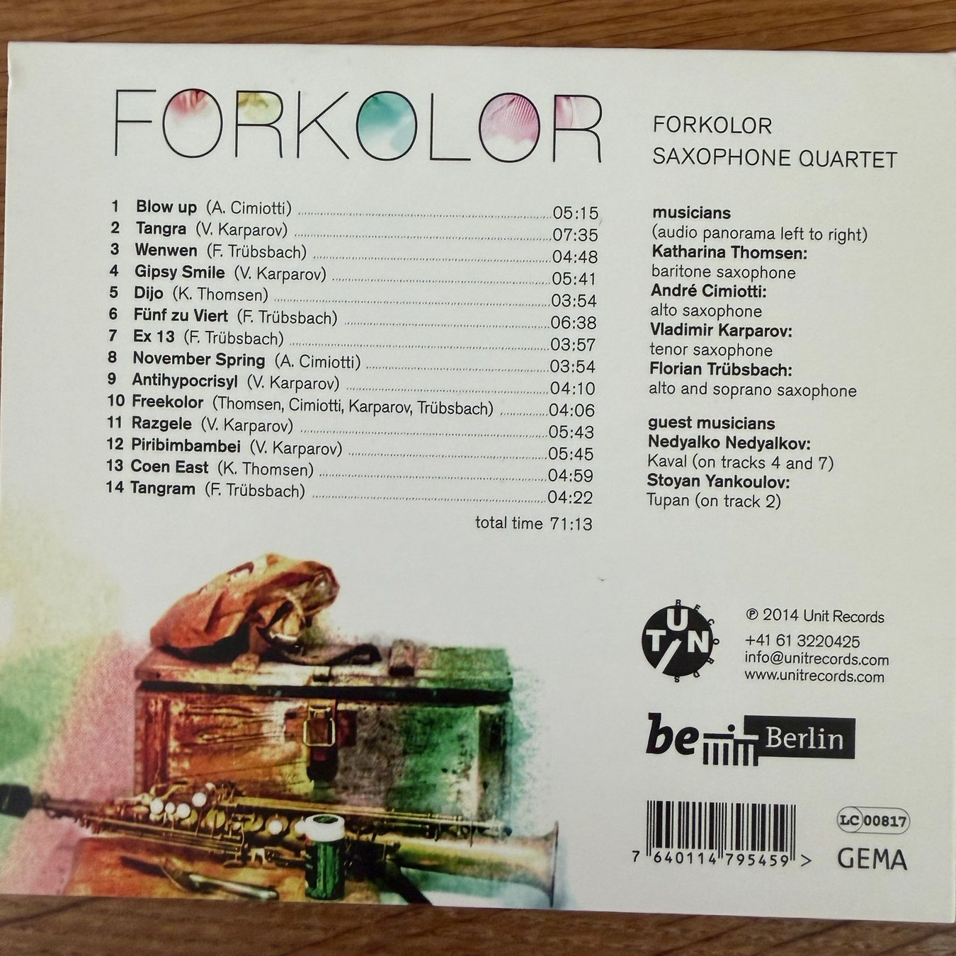 CD: Forkolor Saxophone Quartet – Forkolor (CD Unit) – Usato da Zug venduto da Mirare9 4