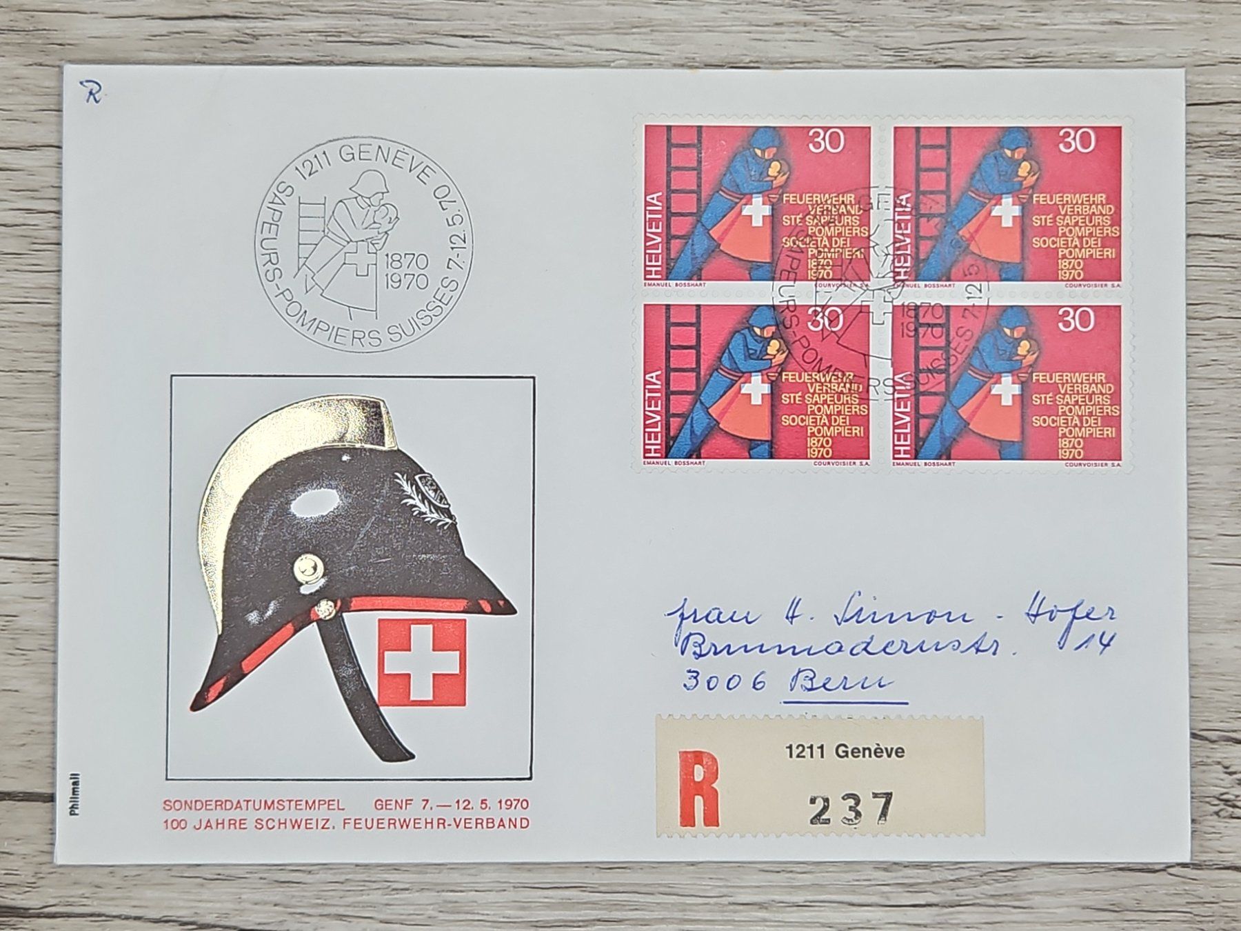 Tutti i francobolli: CL18 Enveloppe + Timbre Suisse 1970 – Usato da Cousset venduto da Patrick_Collections