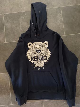 Kenzo Hoodie Gr. L Dunkelblau Tiger Print – Perfekt für kühl