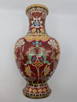 Asiatische Cloisonné Vase mit Fischen vermutlich China