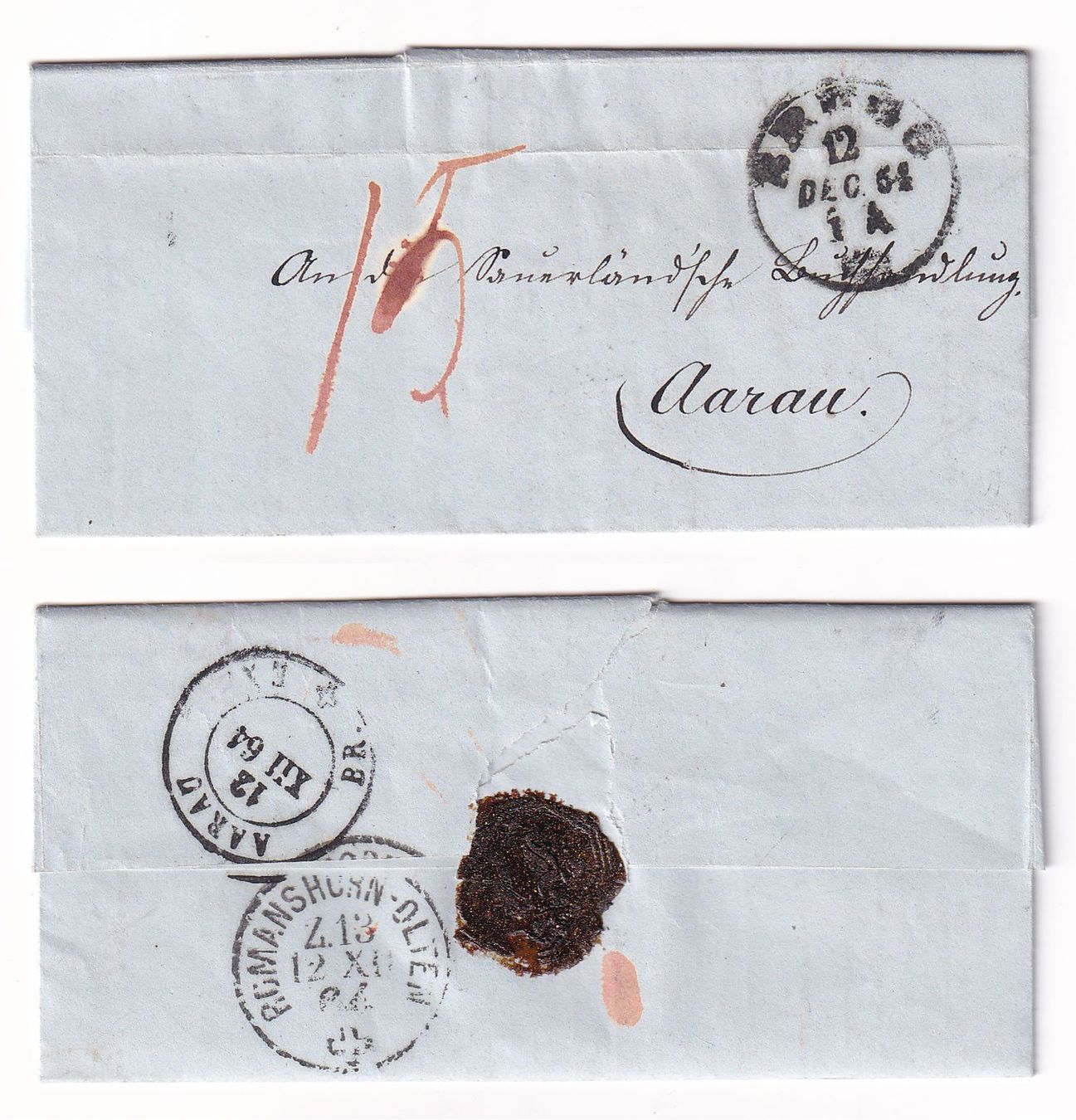 Tutti i francobolli: 4 Briefe ohne Marken, 1853-1864 – Usato da Rebstein venduto da mprch 4