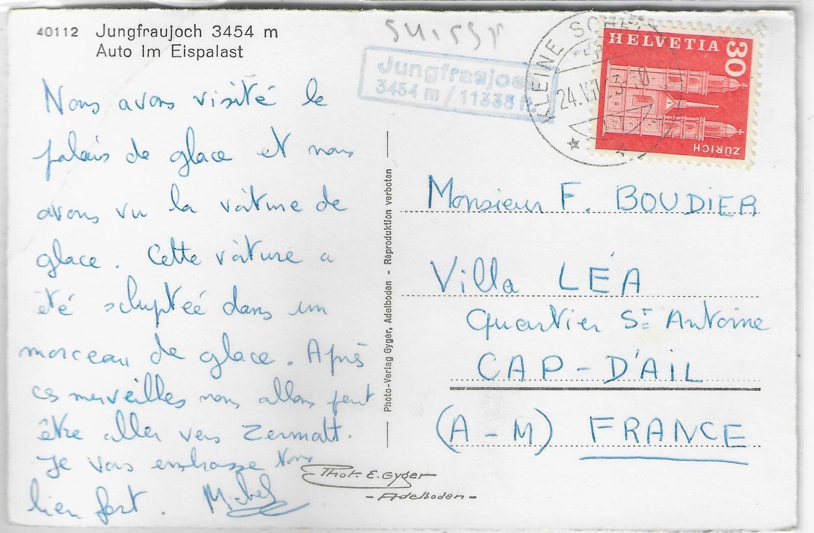 Cartes postales: Jungfraujoch - Auto im Eispalast - Photo: E. Gyger – D'occasion à Ettingen par Kartenplanet 1