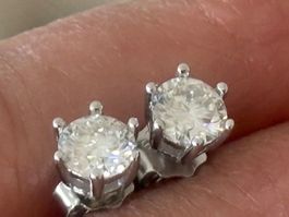Luxus Elegante Ohrschmuck Silberfarben Weiss Zirkonia