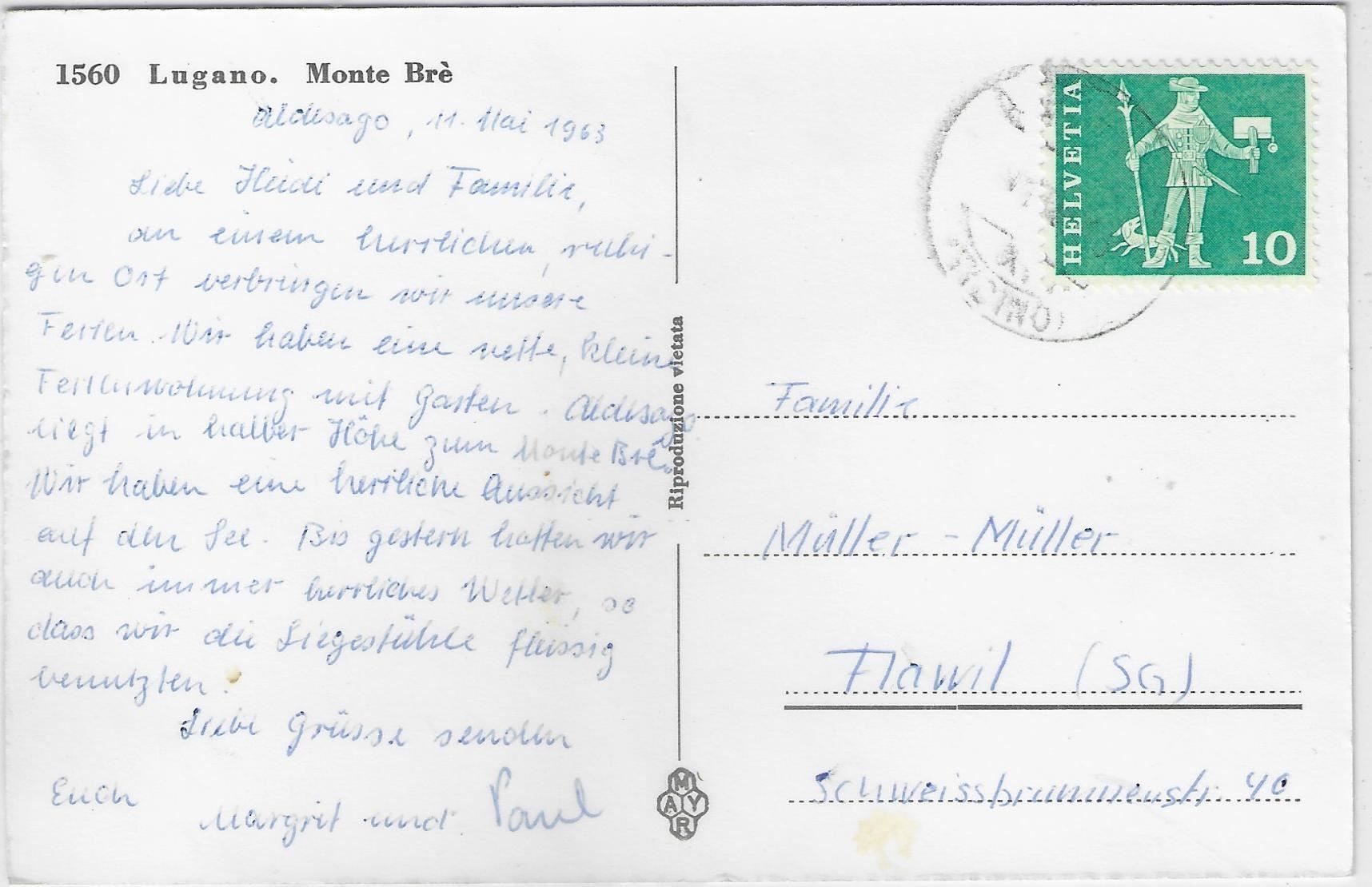 Cartoline postali: Lugano - Monte Brè – Antico da Ettingen venduto da Kartenplanet 1