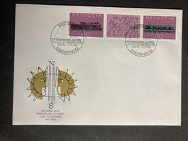 Schweiz 1982 100J Gotthardbahn Streifen Stempel Eisenbahn 82