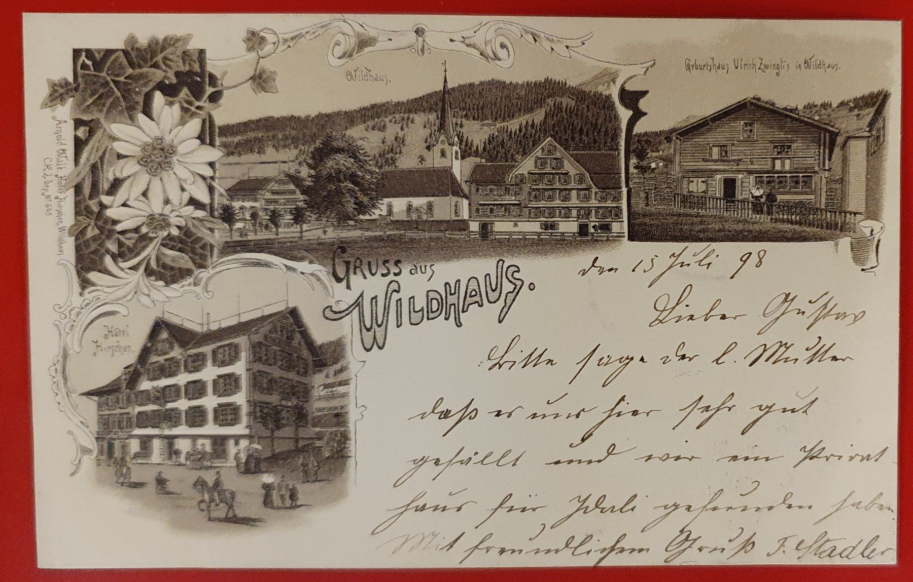 Ansichtskarten: Gruss aus Wildhaus 1898 – Gebraucht aus Kreuzlingen von Rschweiz1
