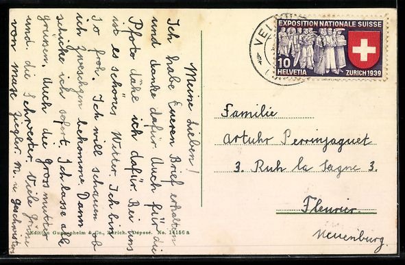 Cartoline postali: Veltheim /Aargau, Teilansicht mit Kirche – Usato da Berlin venduto da bartko-reher 1