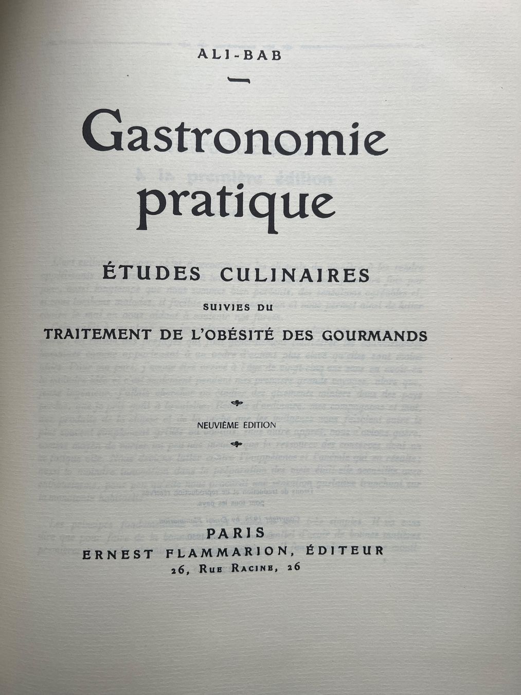 Libri: GASTRONOMIE PRATIQUE ALI-BAB – Usato da Riva San Vitale venduto da AM25 1