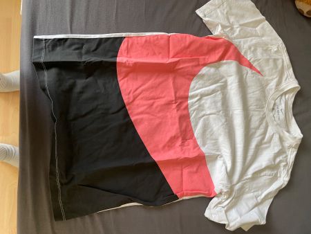 Nike T-Shirt schwarz weiss pink bedruckt S