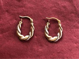 OHRRINGE 💫 vergoldet, Weiss-& Gelbgold