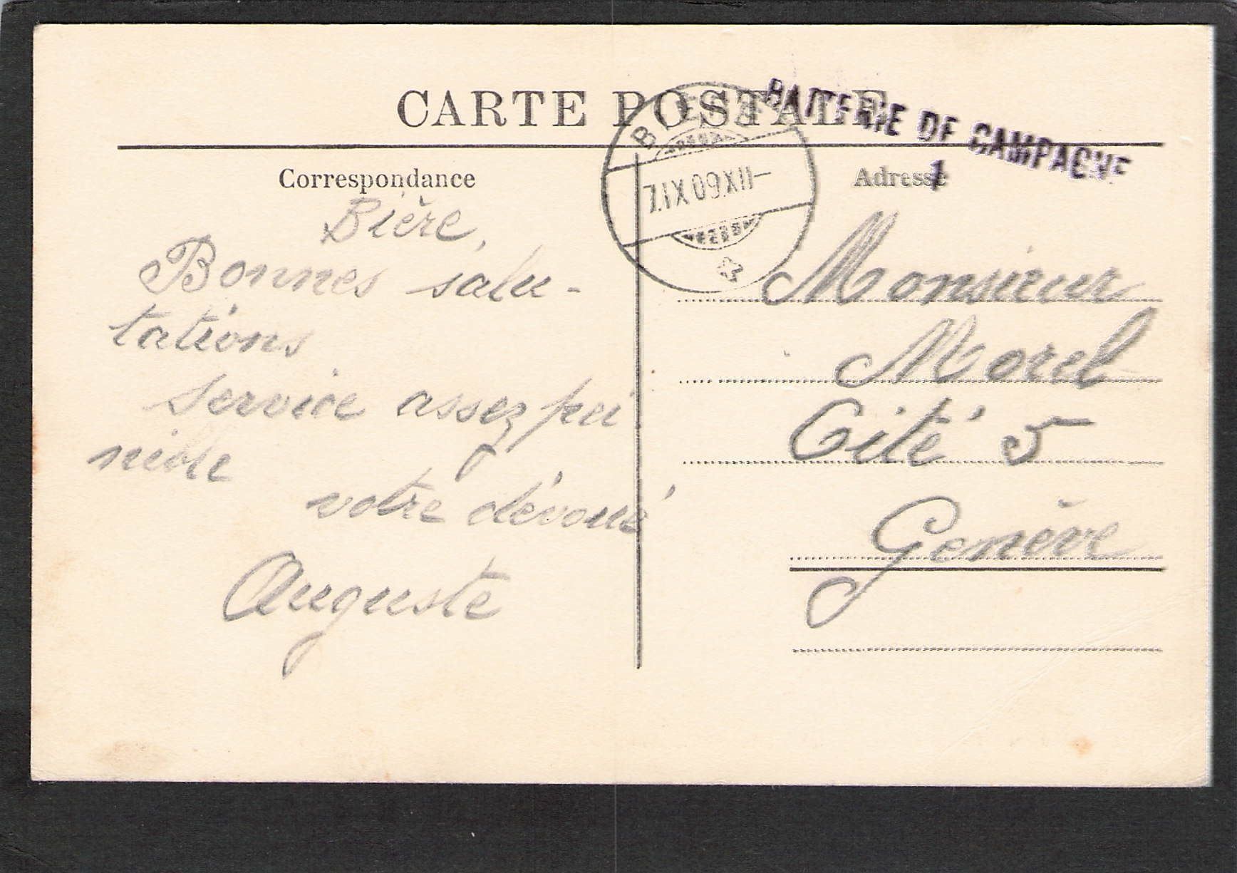 Ansichtskarten: AK Feldartillerie, 1909 – Gebraucht aus Reichenburg von ibiza18 1