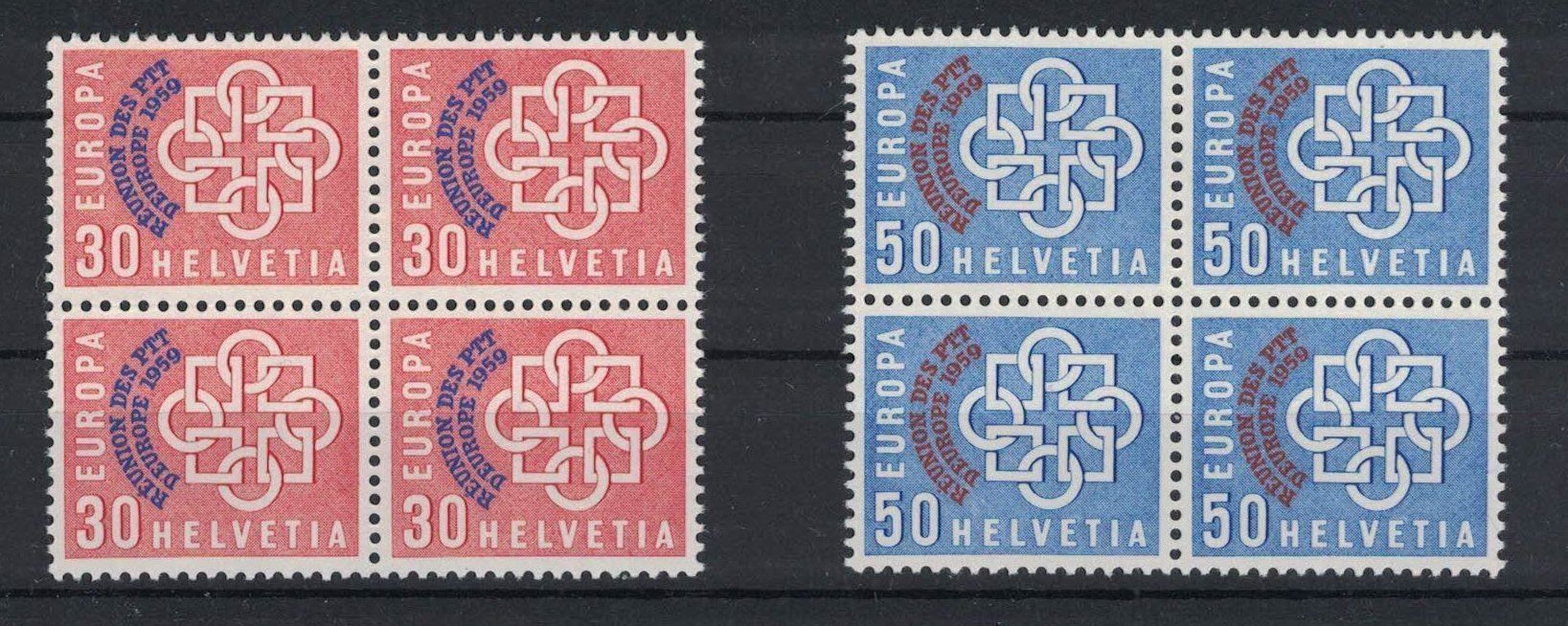 Tutti i francobolli: Europamarken 1959 ** – Nuovo e nell'imballaggio originale da Birsfelden venduto da jas54