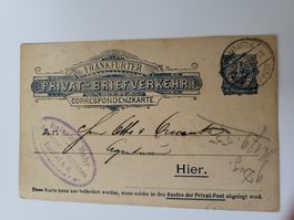 Alte Korrespondenzkarte  Frankfurteprivat-Brief-Verkehr RN