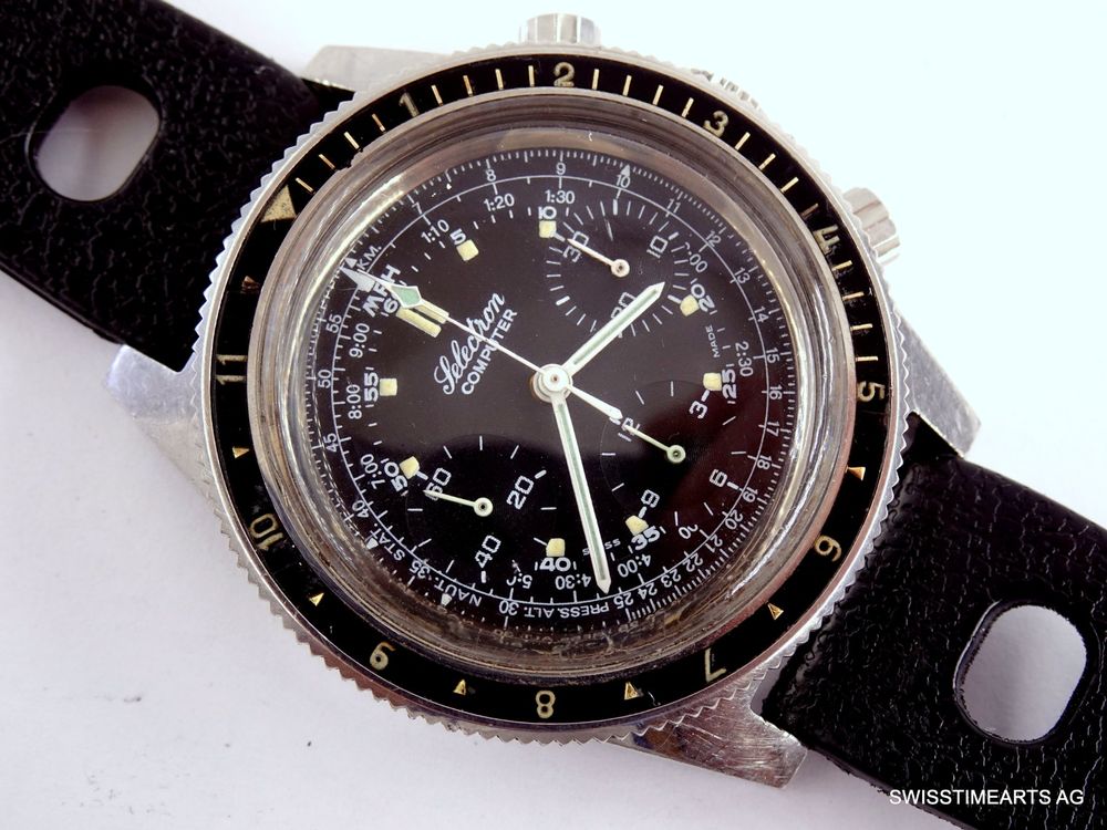 SELECTRON 1960R COMPUTER DIVER CHRONO VALJOUX 72 OLLECH WAJS (Gebraucht ...