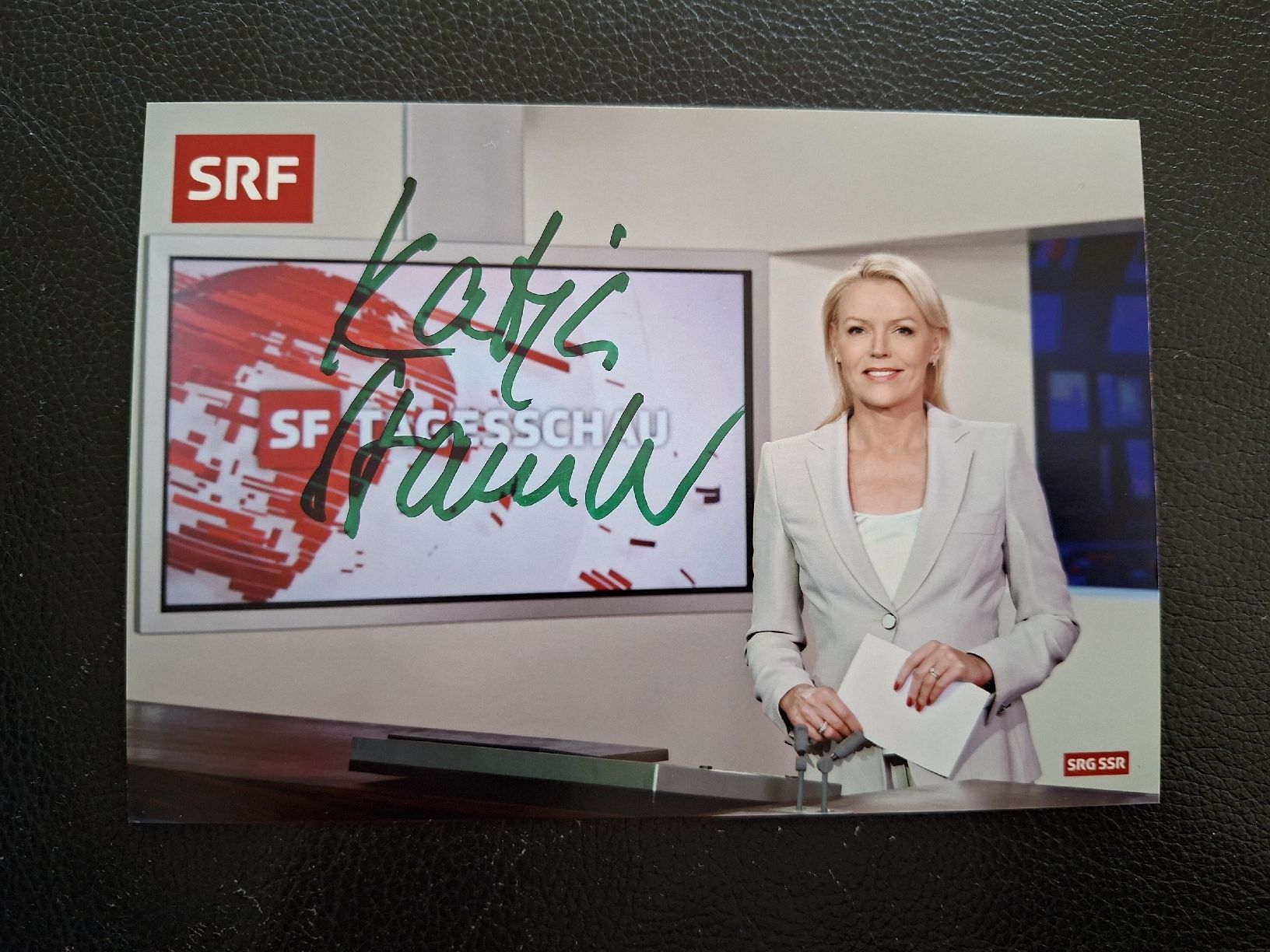Autografi: Katja Stauber Autogrammkarte Tagesschau SRF – Usato da Thun venduto da wuschu