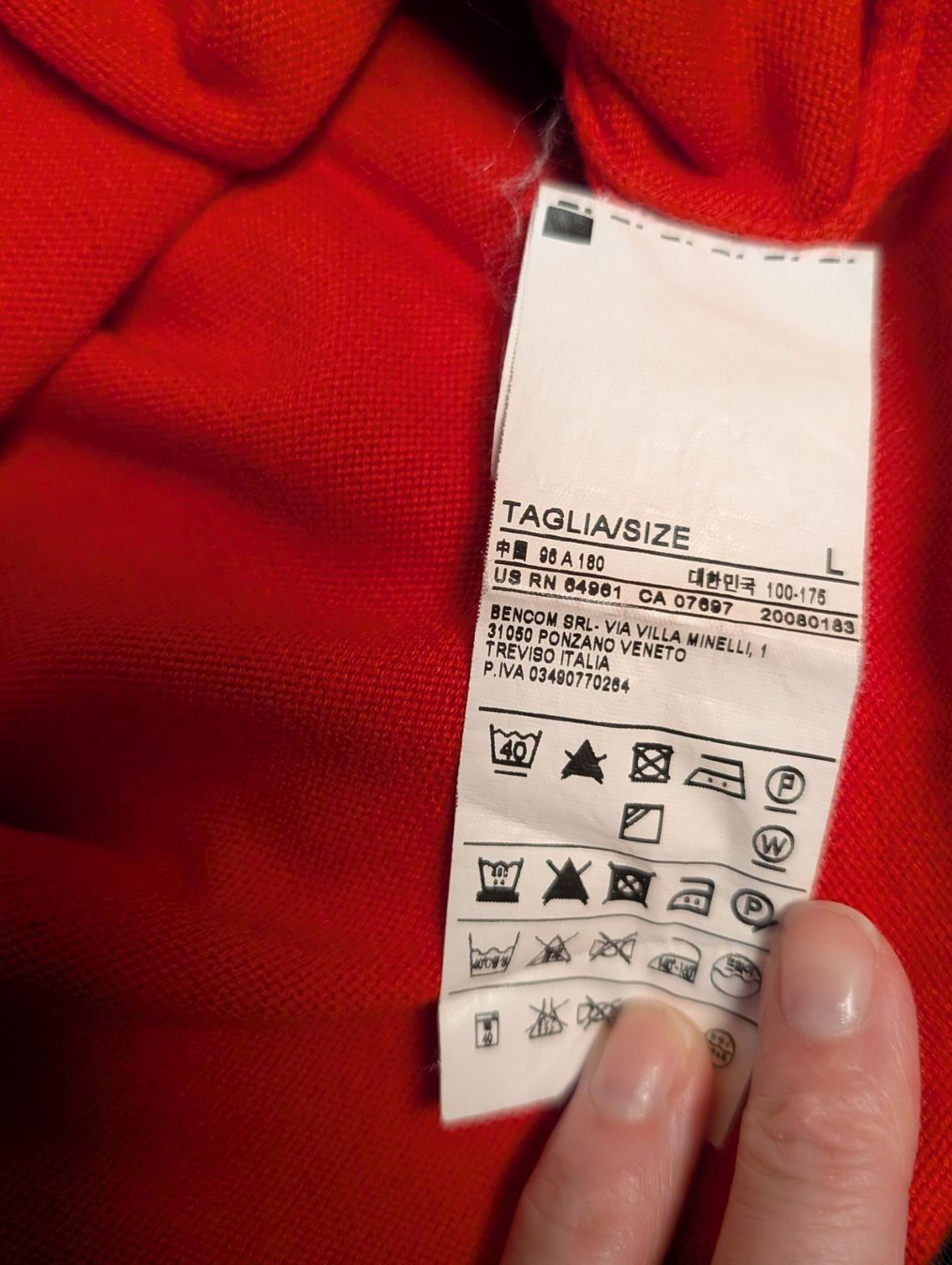 Benetton Maglioni & Felpe: Benetton Herrenpullover Rot, Grösse L – Usato da Pfyn venduto da Magra02 3
