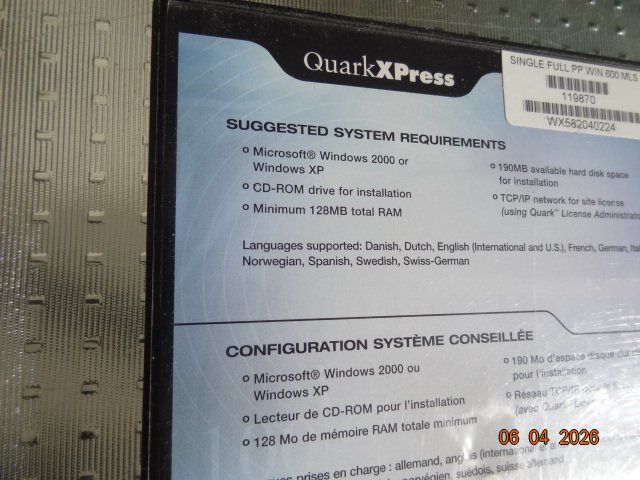 Software: QuarkXPress 6.1 – Usato da Savièse venduto da Theolgas 2
