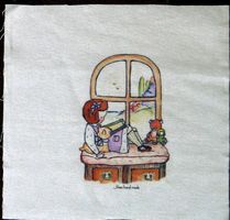 1 STK LEINEN PATCHWORKSTOFF, 20x20 cm