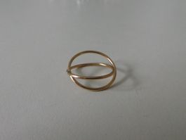 Ring goldarbig, 2 Ringe in einem, gekreuzt, U56