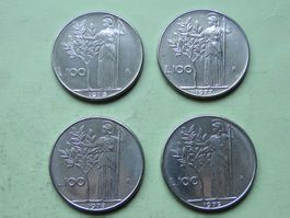 Italia - 4x 100 Lire Minerva 1976 -1977 -1978 -1979
